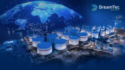 oil refinery plant and world visualisation