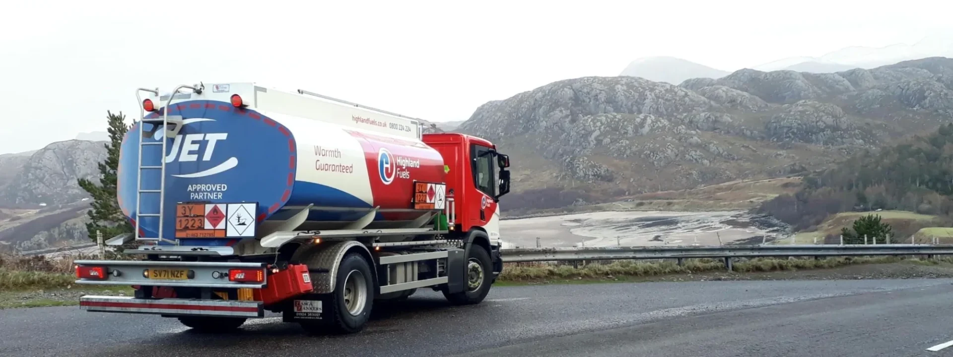 highland fuels truck and mountains